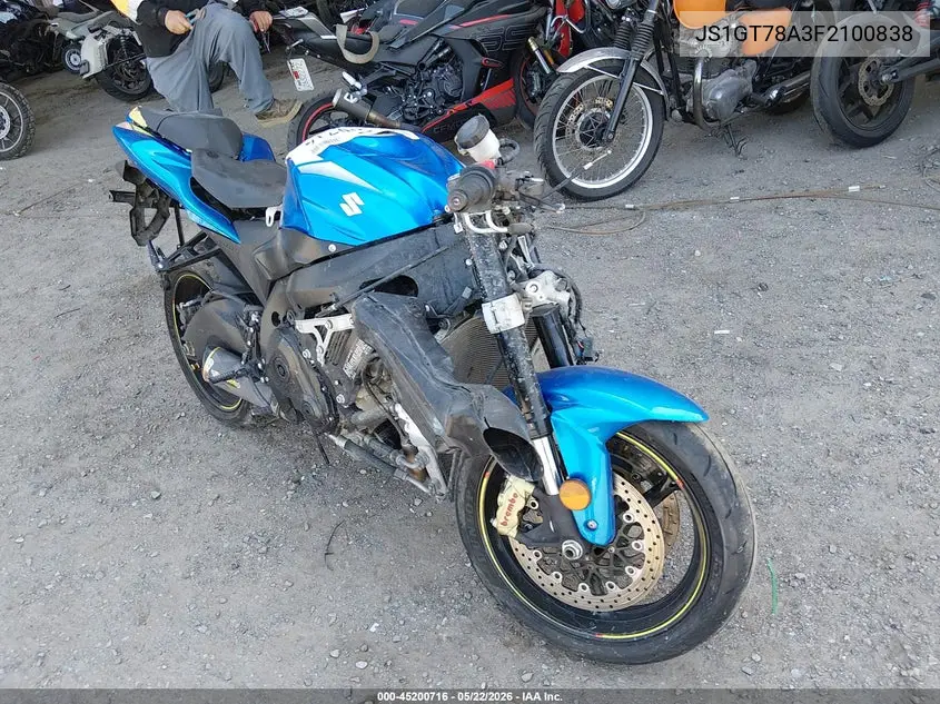 2015 Suzuki Gsx-R1000 VIN: JS1GT78A3F2100838 Lot: 45200716