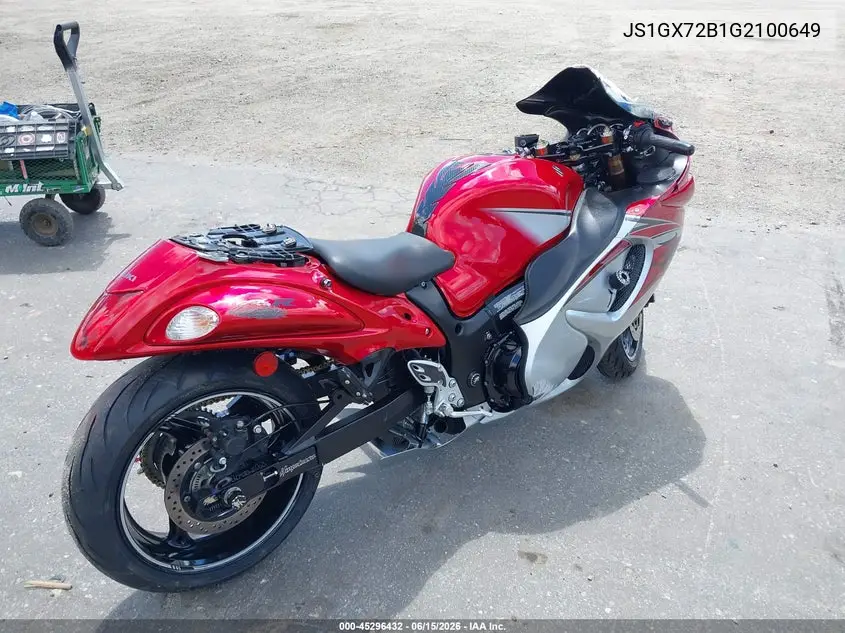 2016 Suzuki Gsx1300 Ra VIN: JS1GX72B1G2100649 Lot: 45296432