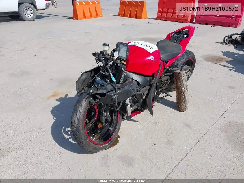 2017 Suzuki Gsx-R1000 VIN: JS1DM11B9H2100572 Lot: 44671759