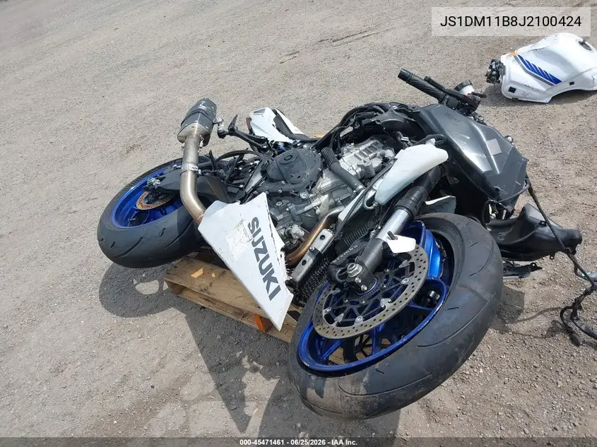 2018 Suzuki Gsx-R1000 VIN: JS1DM11B8J2100424 Lot: 45471461