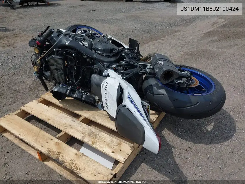 2018 Suzuki Gsx-R1000 VIN: JS1DM11B8J2100424 Lot: 45471461