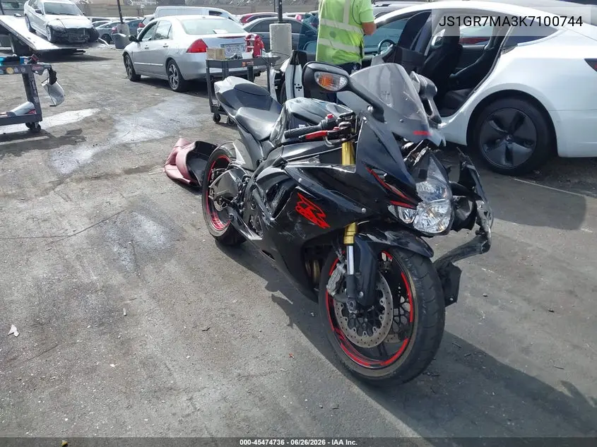 2019 Suzuki Gsx-R750 VIN: JS1GR7MA3K7100744 Lot: 45474736