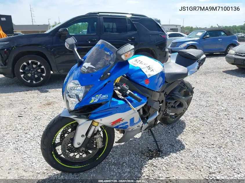 2021 Suzuki Gsx-R750 VIN: JS1GR7MA9M7100136 Lot: 45007129