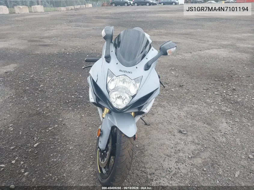 2022 Suzuki Gsx-R750 VIN: JS1GR7MA4N7101194 Lot: 45408258