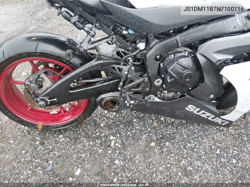 2022 Suzuki Gsx-R1000 VIN: JS1DM11B7N7100116 Lot: 45455885