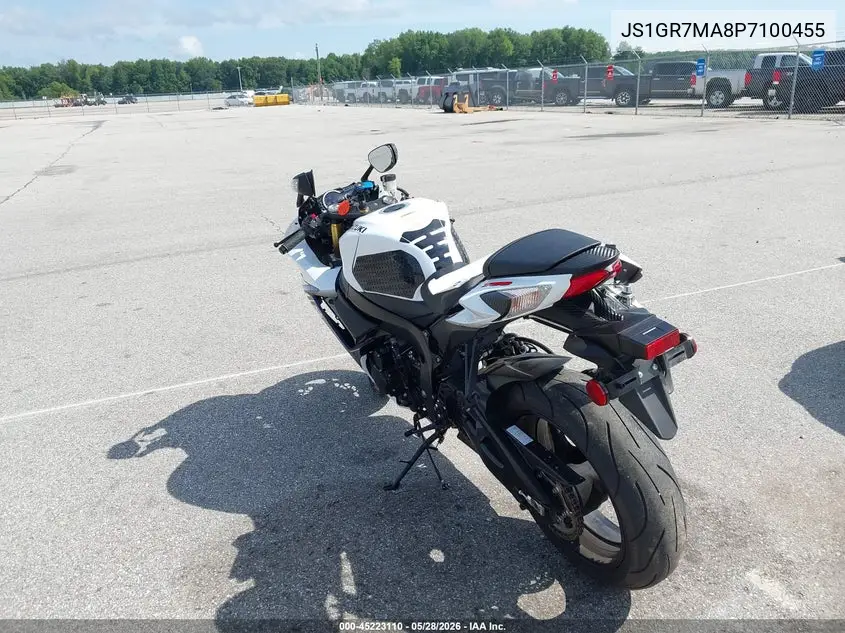 2023 Suzuki Gsx-R750 VIN: JS1GR7MA8P7100455 Lot: 45223110