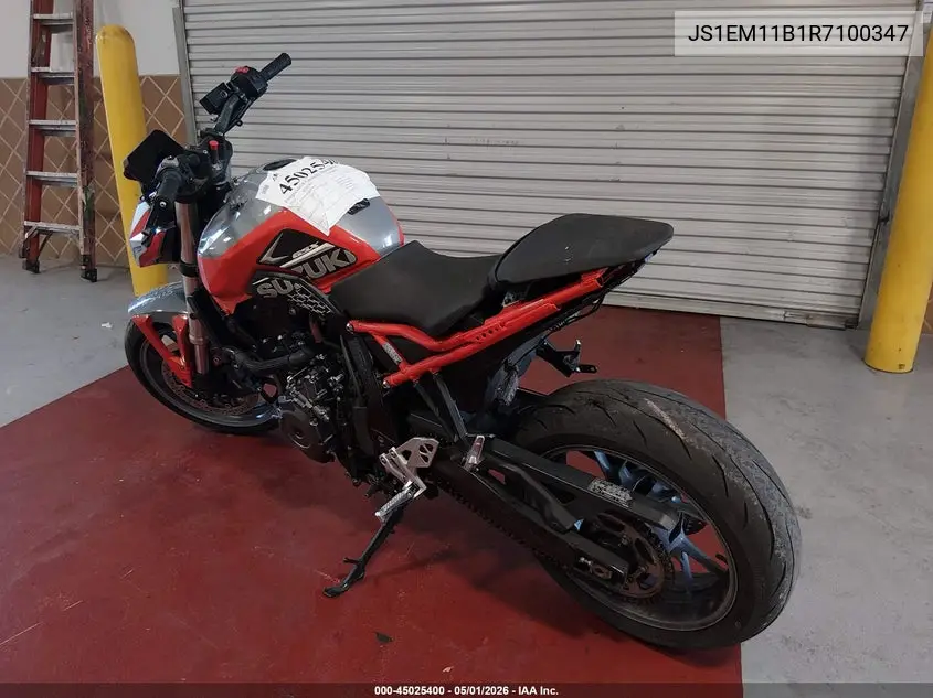2024 Suzuki Gsx800 R VIN: JS1EM11B1R7100347 Lot: 45025400