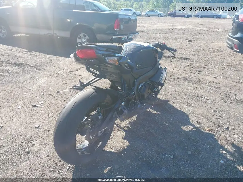 2024 Suzuki Gsx-R750 VIN: JS1GR7MA4R7100200 Lot: 45451830