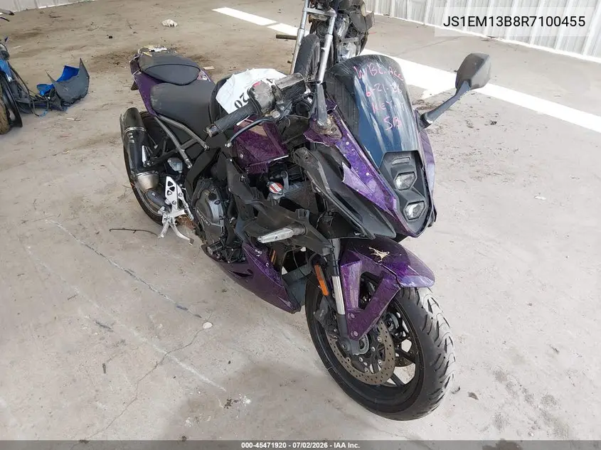 2024 Suzuki Gsx800 F VIN: JS1EM13B8R7100455 Lot: 45471920