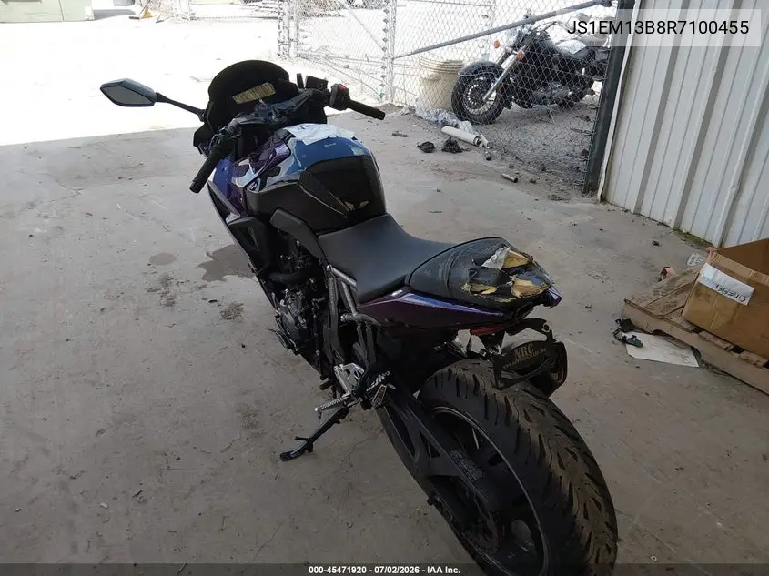 2024 Suzuki Gsx800 F VIN: JS1EM13B8R7100455 Lot: 45471920
