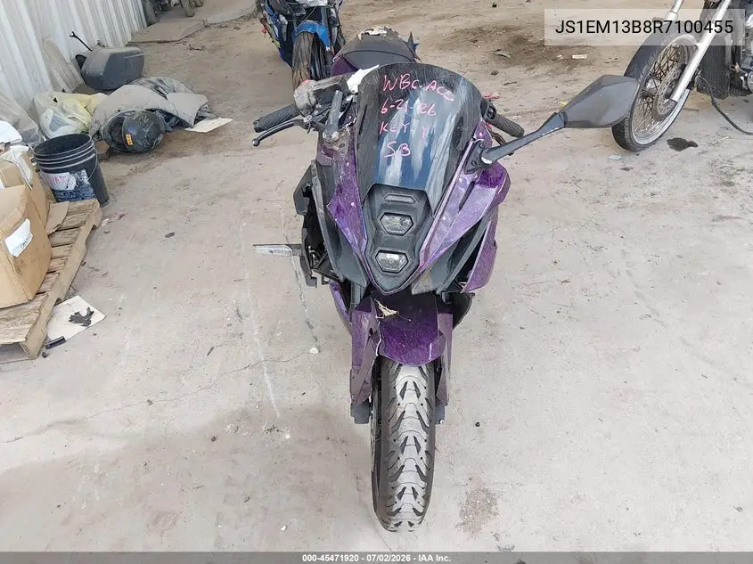 2024 Suzuki Gsx800 F VIN: JS1EM13B8R7100455 Lot: 45471920
