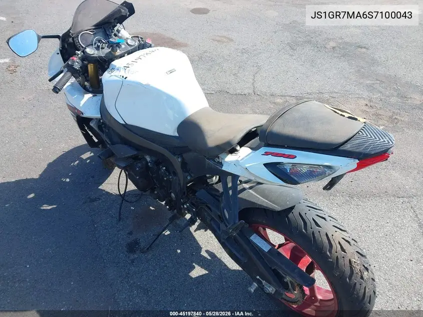 2025 Suzuki Gsx-R750 VIN: JS1GR7MA6S7100043 Lot: 45197840