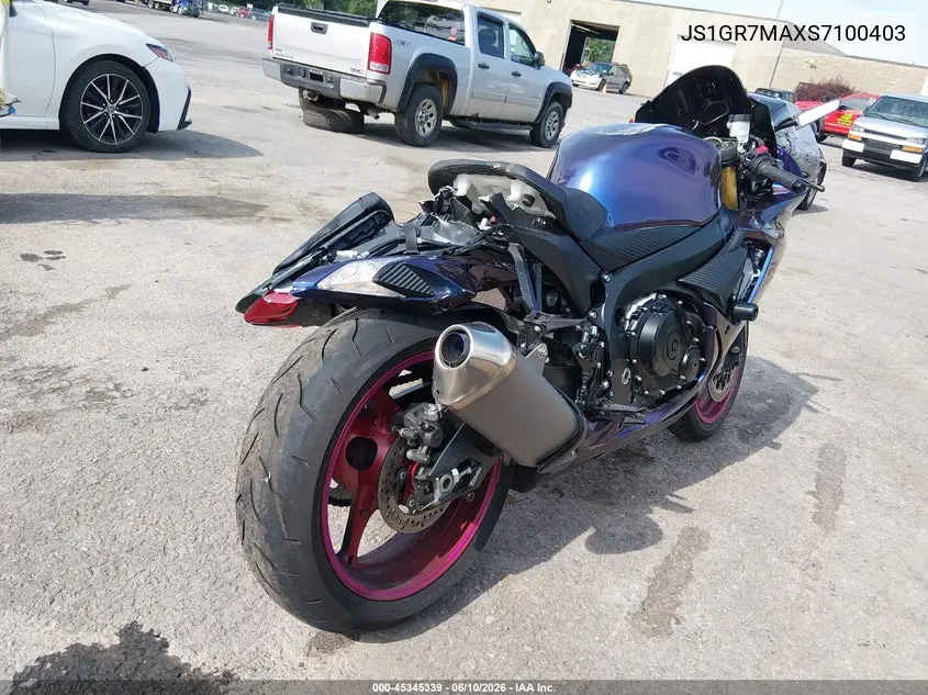 2025 Suzuki Gsx-R750 VIN: JS1GR7MAXS7100403 Lot: 45345339