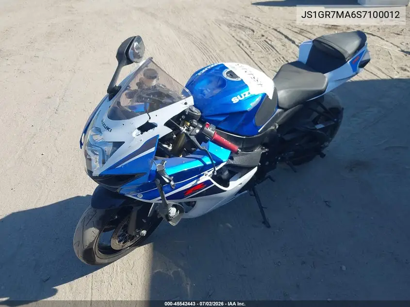 2025 Suzuki Gsx-R750 VIN: JS1GR7MA6S7100012 Lot: 45542443