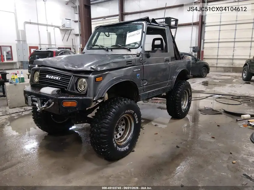 1986 Suzuki Samurai VIN: JS4JC51CXG4104612 Lot: 45103745
