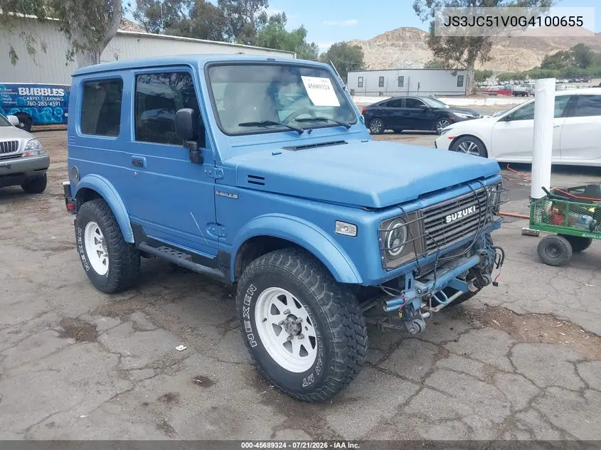 1986 Suzuki Samurai VIN: JS3JC51V0G4100655 Lot: 45689324