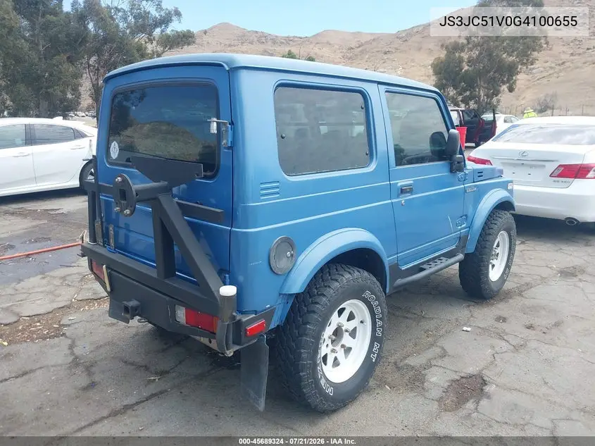 1986 Suzuki Samurai VIN: JS3JC51V0G4100655 Lot: 45689324