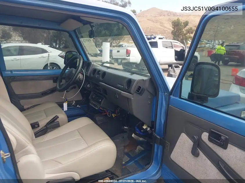 1986 Suzuki Samurai VIN: JS3JC51V0G4100655 Lot: 45689324