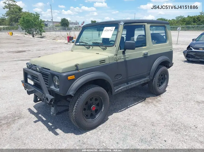 1988 Suzuki Samurai VIN: JS4JC51V6J4151886 Lot: 45205760