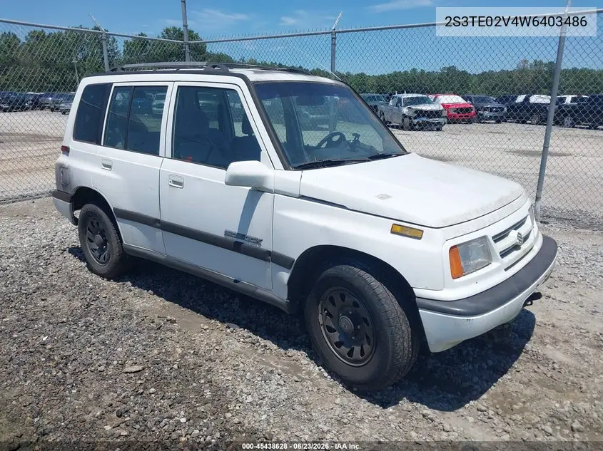1998 Suzuki Sidekick Js/Js Sport VIN: 2S3TE02V4W6403486 Lot: 45438628