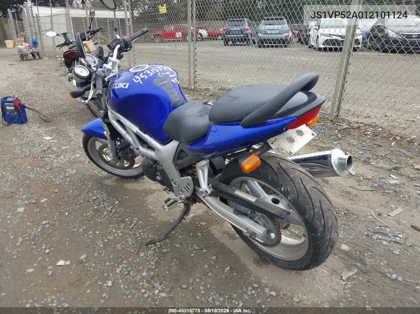 2001 Suzuki Sv650 S VIN: JS1VP52A012101124 Lot: 45315778