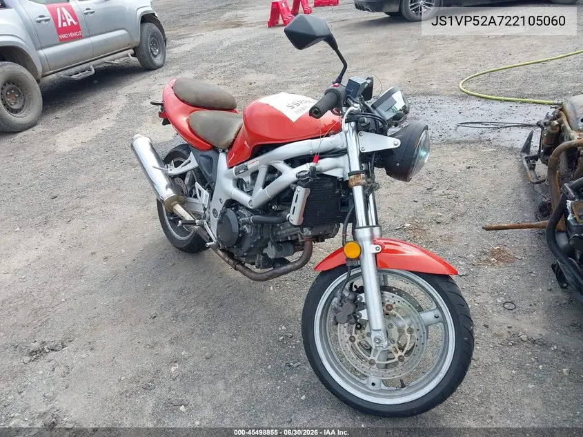 2002 Suzuki Sv650 S VIN: JS1VP52A722105060 Lot: 45498855