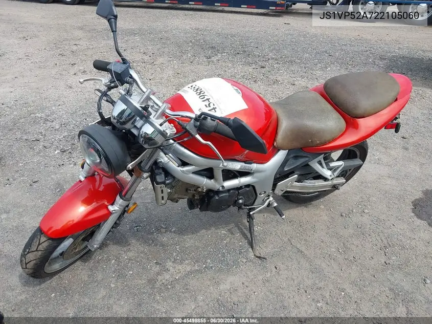 2002 Suzuki Sv650 S VIN: JS1VP52A722105060 Lot: 45498855