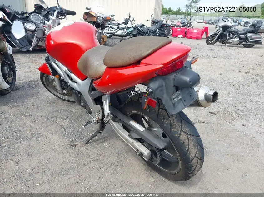 2002 Suzuki Sv650 S VIN: JS1VP52A722105060 Lot: 45498855
