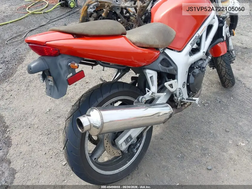 2002 Suzuki Sv650 S VIN: JS1VP52A722105060 Lot: 45498855