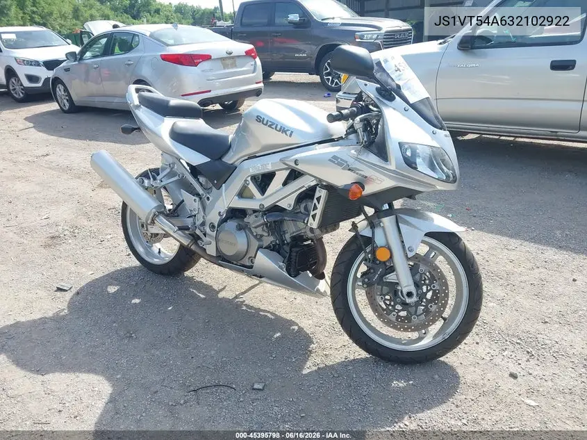 2003 Suzuki Sv1000 Sk3 VIN: JS1VT54A632102922 Lot: 45395798