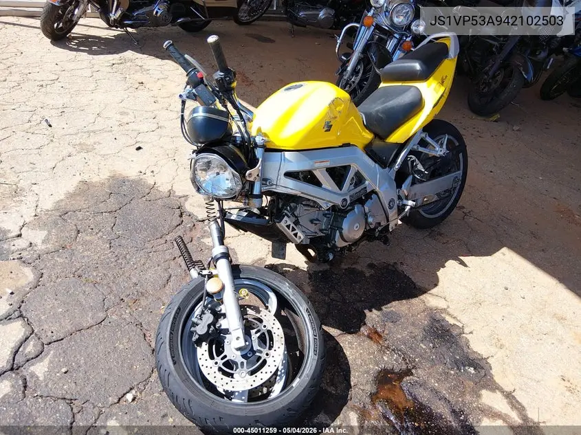 2004 Suzuki Sv650 VIN: JS1VP53A942102503 Lot: 45011259