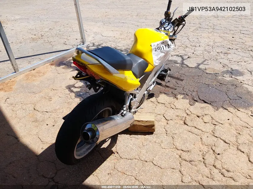 2004 Suzuki Sv650 VIN: JS1VP53A942102503 Lot: 45011259