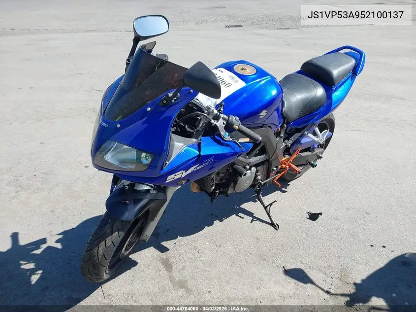 2005 Suzuki Sv650 VIN: JS1VP53A952100137 Lot: 44784060
