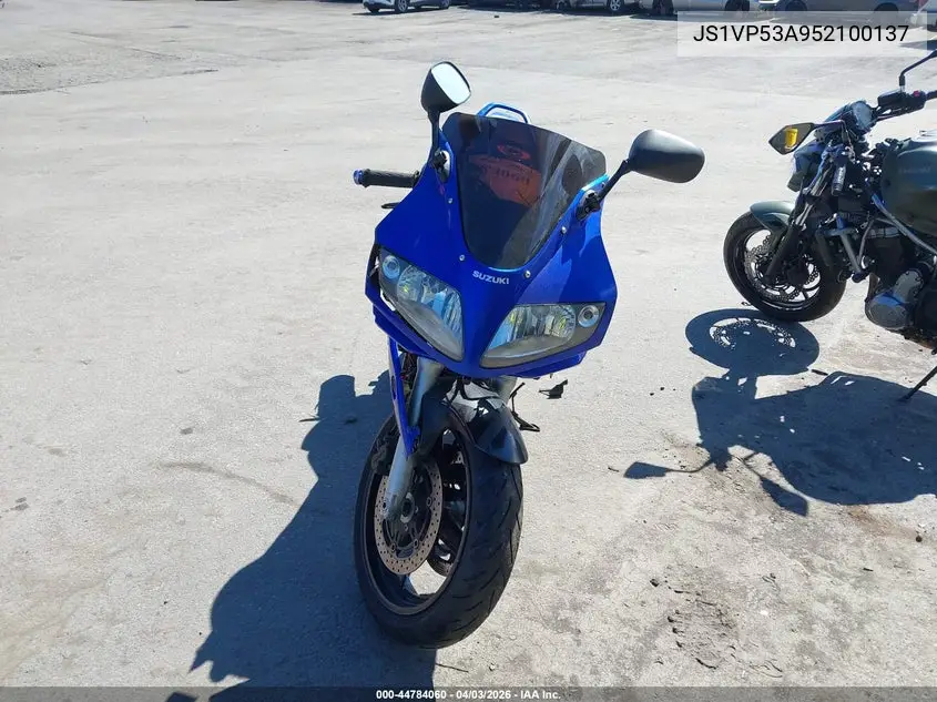 2005 Suzuki Sv650 VIN: JS1VP53A952100137 Lot: 44784060