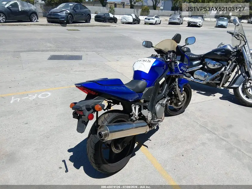 2005 Suzuki Sv650 VIN: JS1VP53AX52103127 Lot: 45578126
