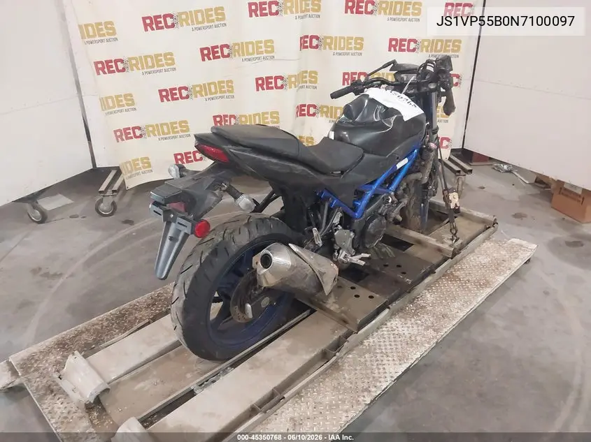 2022 Suzuki Sv650 A/X VIN: JS1VP55B0N7100097 Lot: 45350768
