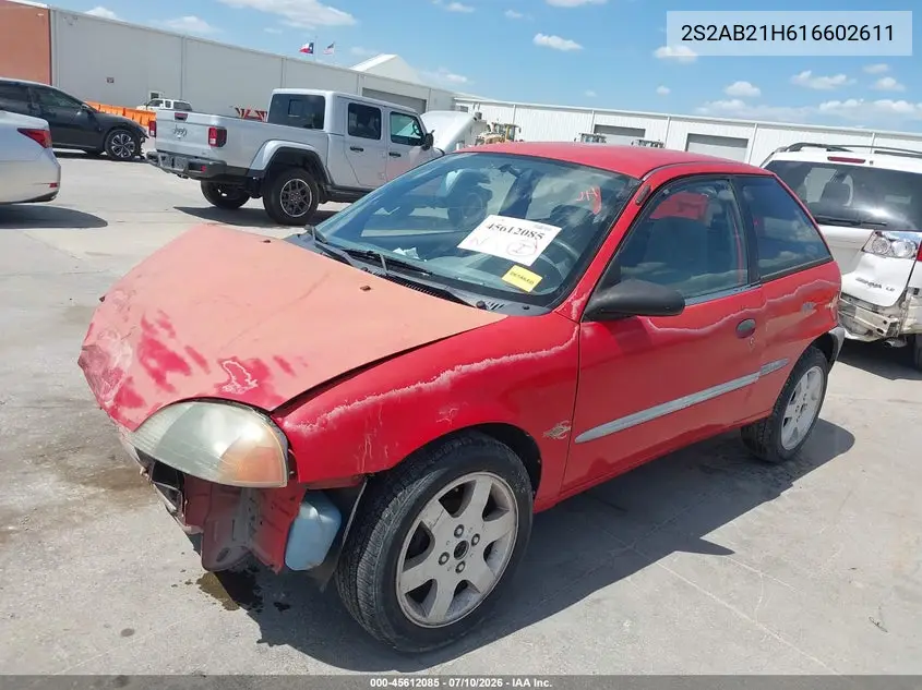 2001 Suzuki Swift Ga/Gl VIN: 2S2AB21H616602611 Lot: 45612085