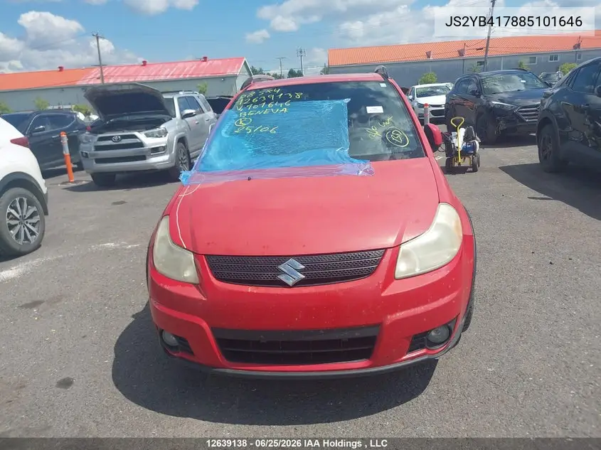 2008 Suzuki Sx4 Jlx VIN: JS2YB417885101646 Lot: 12639138x