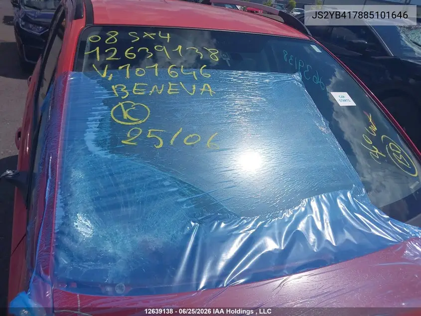 2008 Suzuki Sx4 Jlx VIN: JS2YB417885101646 Lot: 12639138x