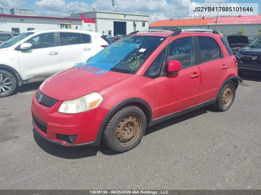 2008 Suzuki Sx4 Jlx VIN: JS2YB417885101646 Lot: 12639138x