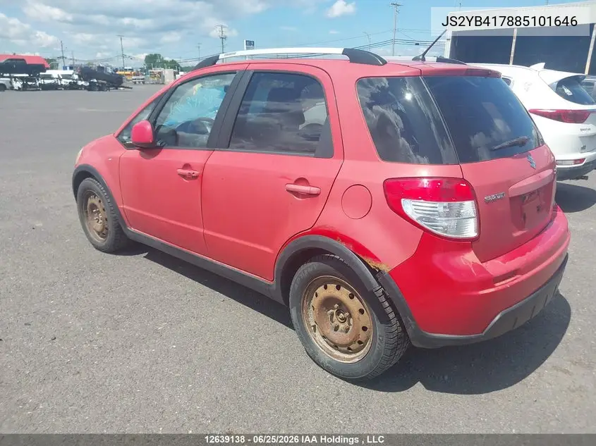 2008 Suzuki Sx4 Jlx VIN: JS2YB417885101646 Lot: 12639138x