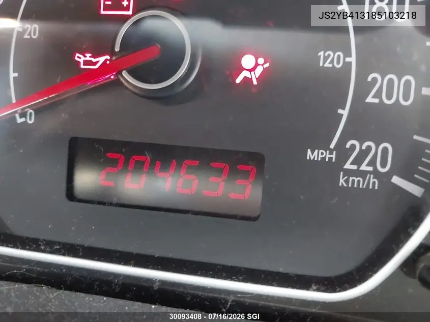 2008 Suzuki Sx4 Convenience VIN: JS2YB413185103218 Lot: 30093408