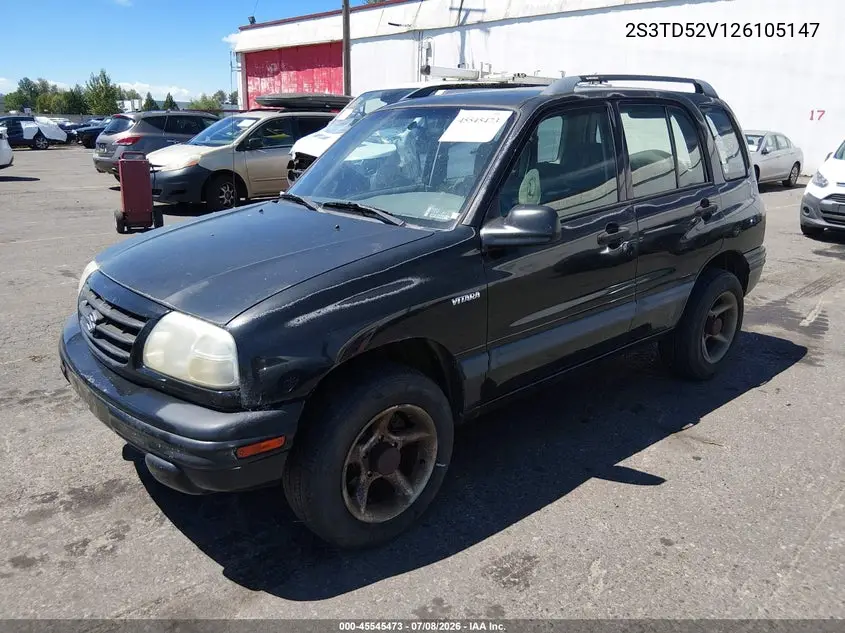 2002 Suzuki Vitara Jlx VIN: 2S3TD52V126105147 Lot: 45545473