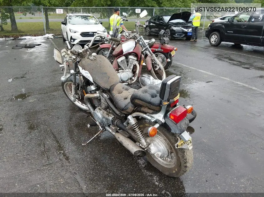 2002 Suzuki Vs800 Glp VIN: JS1VS52A822100870 Lot: 45581809