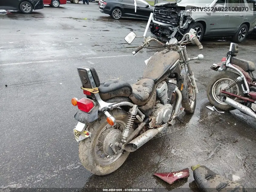 2002 Suzuki Vs800 Glp VIN: JS1VS52A822100870 Lot: 45581809