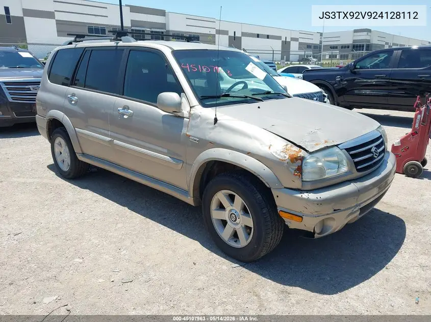 2002 Suzuki Xl-7 Limited/Plus/Standard/Touring VIN: JS3TX92V924128112 Lot: 45107963