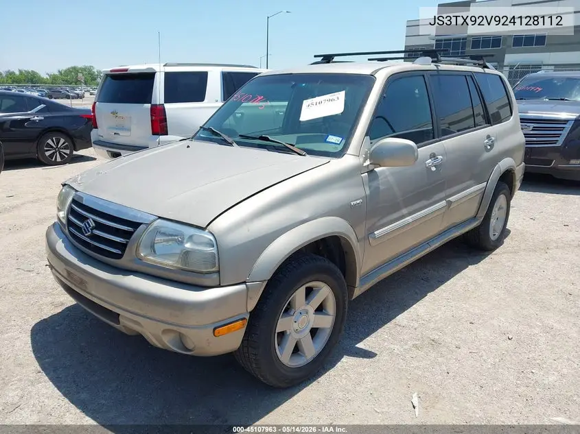 2002 Suzuki Xl-7 Limited/Plus/Standard/Touring VIN: JS3TX92V924128112 Lot: 45107963