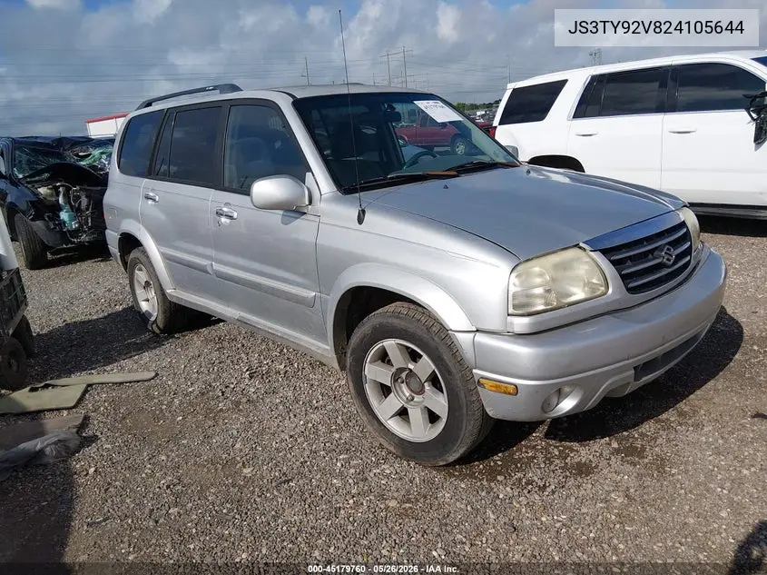 2002 Suzuki Xl-7 Limited/Plus/Standard/Touring VIN: JS3TY92V824105644 Lot: 45179760