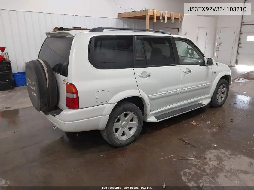 2003 Suzuki Xl-7 Ltd/Touring VIN: JS3TX92V334103210 Lot: 43005216