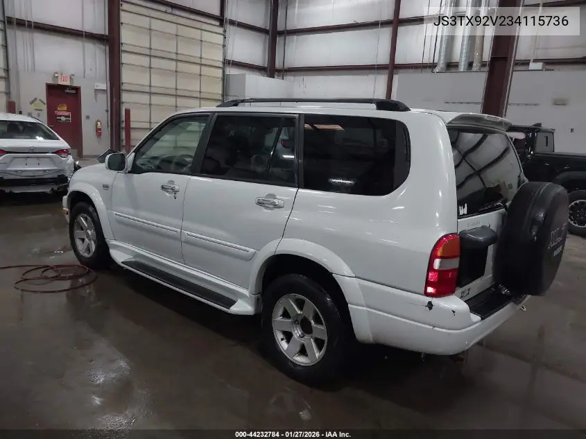 2003 Suzuki Xl-7 Ltd/Touring VIN: JS3TX92V234115736 Lot: 44232784